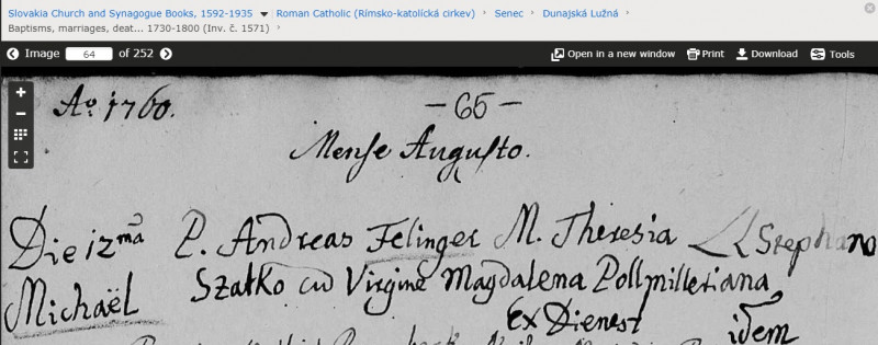 Zápis 12.8.1760 Štefan Satko a panna Magdaléna čo znamená že neboli ešte zosobašený..jpg