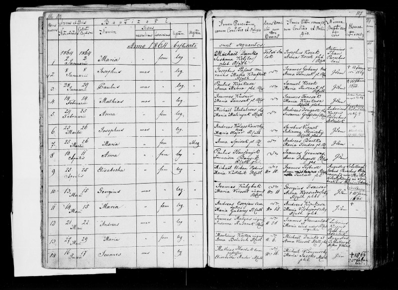 narodenie 9. riadok - Elisabetha *25.4.1864