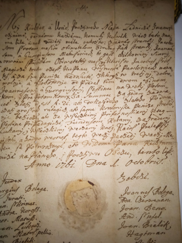 zmluva lednica 1761 slovenčina